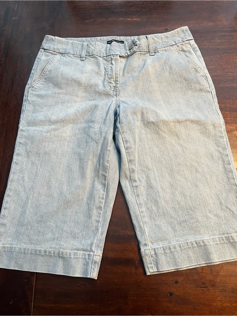New York & Company Light Blue Denim Bermuda Shorts